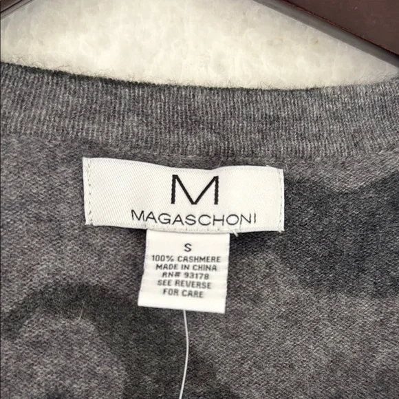 Magaschoni Gray and Black Knit Cardigan Sweater - Picture 4 of 6